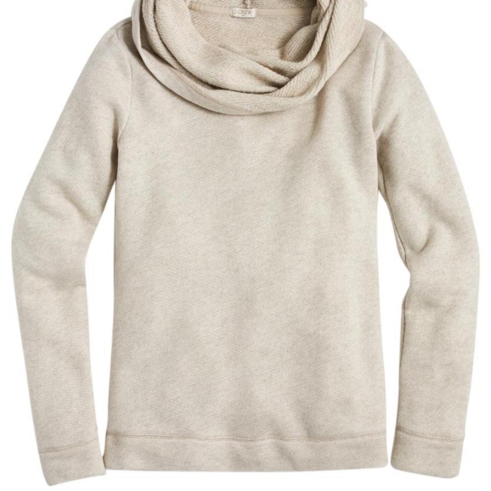J Crew Heather Oatmeal Funnel Sweatshirt